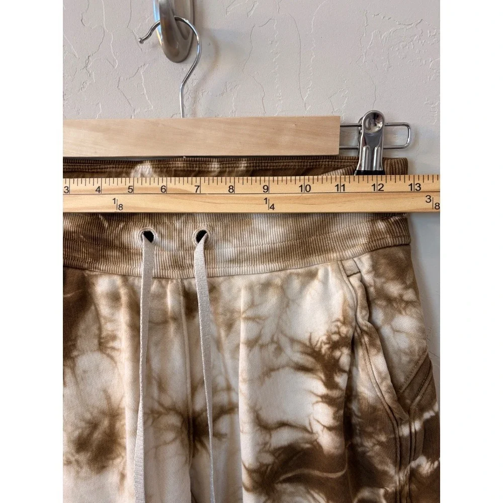 Lululemon Warm Down Joggers Earth Dye Athleisure Sweatpants Brown White Sz 4‎